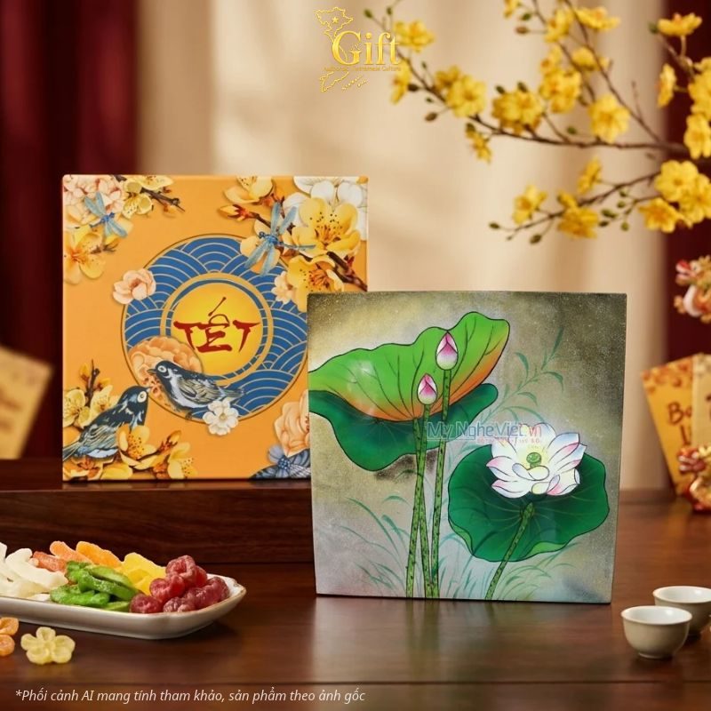 Hộp mứt tết sơn mài - Quà tết doanh nghiệp