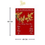 Tranh Lịch Sơn Mài Hoa Mai Vàng Vẽ Tay Nền Đỏ | Quà Tết Doanh Nghiệp 2027 Cao Cấp