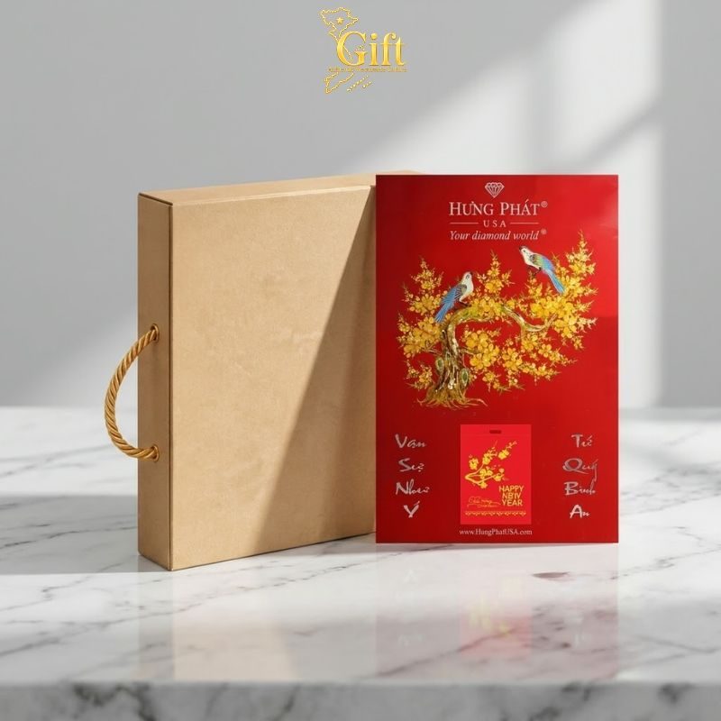 Tranh Lịch Sơn Mài Hoa Mai Vàng Nền Đỏ