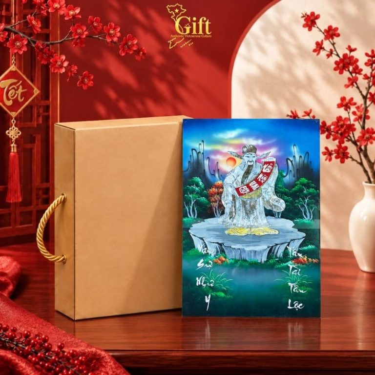 Tranh Lịch Sơn Mài Thần Tài Cát Tường Cẩn Ốc | Quà Tết Doanh Nghiệp 2027