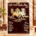 Tranh Lịch Sơn Mài Mã Đáo Thành Công Đắp Nổi Nền Đen | Quà Tết Doanh Nghiệp 2027