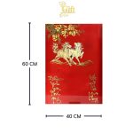 Tranh Lịch Sơn Mài Mã Đáo Thành Công Đắp Nổi Nền Đỏ | Quà Tết Doanh Nghiệp 2027
