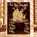 Tranh Lịch Sơn Mài Phúc Lộc Thọ Đắp Nổi Nền Đen | Quà Tết Doanh Nghiệp 2027