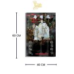 Tranh Lịch Sơn Mài Phúc Lộc Thọ Cẩn Ốc Nền Xanh | Quà Tết Doanh Nghiệp 2027